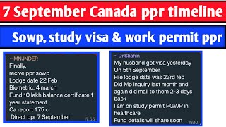 7 September Canada ppr timeline  Todays ppr request timeline canada  Sowp ppr timeline today 1 [upl. by Asit]