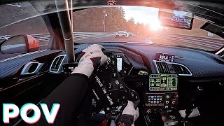 Audi R8 EPIC Sunset Battle at the Nürburgring  ACC  Fanatec CS DD [upl. by Mudenihc]