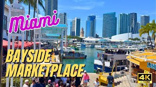 4K Bayside Marketplace 🛍️ A Vibrant Walking Tour in Downtown Miami [upl. by Earased]