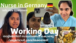 Working day Nurse in 🇩🇪 Hair cuttingcareful by packing to Germanyinfo my Apartment [upl. by Corabel841]