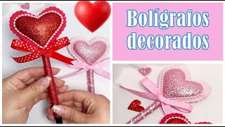 Hermosos bolígrafos decorados con forma de corazón [upl. by Ruby35]