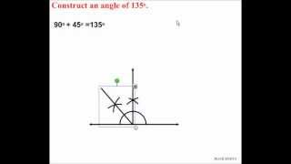 ANGLE CONSTRUCTIONS USING COMPASS  135 DEGREES [upl. by Anitroc469]