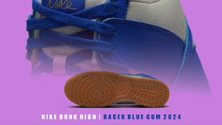 Nike Dunk High RACER BLUE GUM 2024 DETAILED LOOK  RELEASE DATE [upl. by Burta871]