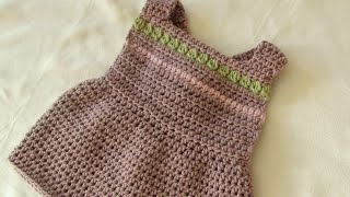 How to crochet a pretty pinafore dress  any size baby to adult [upl. by Slifka]