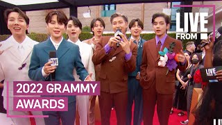 BTS Share Their DREAM Collaboration at Grammys 2022  E Red Carpet amp Award Shows [upl. by Delp522]