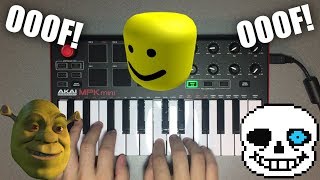 I played MEME SONGS using the Roblox OOF Death Sound [upl. by Aidne]