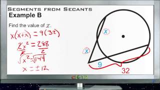 Segments from Secants Examples Basic Geometry Concepts [upl. by Dennie]