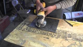 How to Cut Porcelain Tileusing an angle grinder [upl. by Elyrrad]