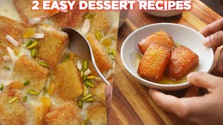 2 Easy Dessert Recipes Anyone Can Make  Bread Custard  Paal Cake [upl. by Erwin78]