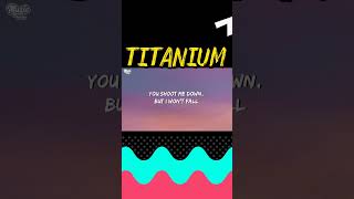 Titanium  David Guetta amp Sia  Shorts  Lyrics [upl. by Sibby]