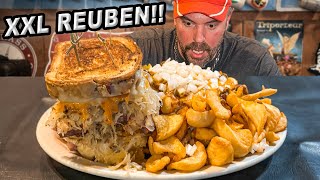 Bildas Massive Corned Beef Reuben Sandwich Challenge w Loaded Chili Cheese Fries [upl. by Ingraham]