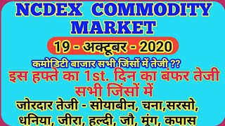 Ncdex Market Commodity Bazar19 October 2020Commodity Bazar bhavKisan bazar bhav [upl. by Nally]