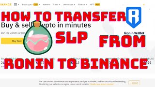 How To Transfer SLP Ronin To Binance  Axie Infinity Tagalog [upl. by Amla]