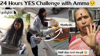 24 hours yes challenge with AMMA 🥺😲  Ivlo work panriya ma 🥺 Amma mudiyala 😥 niroshahh [upl. by Pallaten]