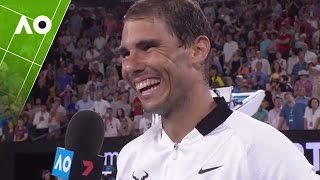 Rafael Nadal on court interview 4R  Australian Open 2017 [upl. by Anerom]