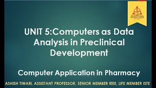 UNIT 5  BPharm  Computers as Data Analysis in Preclinical Development [upl. by Nohsav]