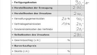 KLR  Kostenrechnung  Angebotskalkulation [upl. by Udell587]