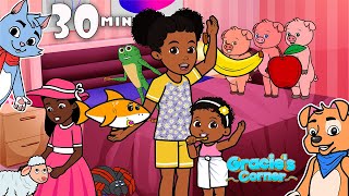 Six in the Bed  More Fun and Educational Kids Songs  Gracie’s Corner Compilation [upl. by Oivat]