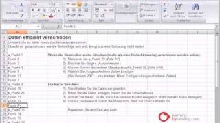 Excel Tutorial Daten verschieben [upl. by Einafit]