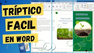 COMO HACER UN TRÍPTICO O FOLLETO EN WORD FACIL 📄✏️🔵 [upl. by Vinia824]