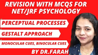 Perceptual processes  Gestalt approach Monocular cues binocular cues  Psychology for NETJRF [upl. by Marelda]