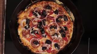 Cast Iron Skillet Pizza Recipe [upl. by Airdnal]