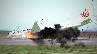 Tokyo Haneda Airport Plane Crash Japan Airlines A350 How the Accident Happened Flight 516 [upl. by Worlock26]