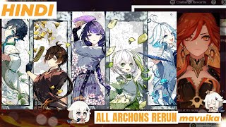 HINDI  ALL ARCHONS RERUN  ZHONGLI RERUN BANNER  PYRO ARCHON BANNER  Genshin Impact [upl. by Susanetta]