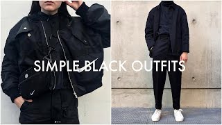 3 SIMPLE BLACK OUTFITS  Lookbook  Streetwear  Mens Fashion  Daniel Simmons [upl. by Elehcim]