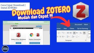 Cara Cepat Download ZOTERO dan Instal Zotero di Microsoft Word [upl. by Nosauq]