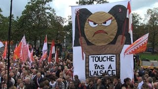 Alsace manifestation contre la fusion avec les régions voisines [upl. by Peh]