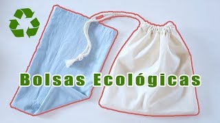 ¿Cómo hacer Bolsas de tela Reutilizables  Tutorial  DIY Bolsas Ecológicas [upl. by Eelta]