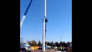 Wind Tower Installation  100 Monopole Part 1 [upl. by Yoc]