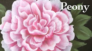 Peony painting tutorial with acrylic  pink  One stroke [upl. by Floyd]