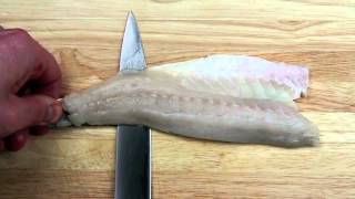 Skinning a fish fillet sea bass [upl. by Linskey427]