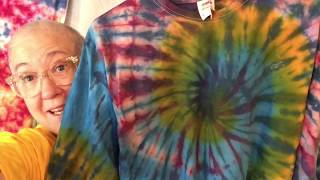 Spiral Tie Dye Long Sleeve T Shirt Tutorial [upl. by Naujik995]