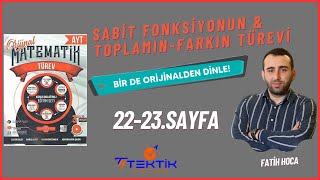 ORİJİNAL TÜREV 2024 MODEL 2223SAYFA  TOPLAMFARKIN TÜREVİ BİRDE ORJİNALİNDEN DİNLETEKTIKHOCAM [upl. by Quickman]