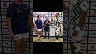 Montoya  Moerat sorteo Los Pumas vs Springboks en Santiago ARGvRSA [upl. by Crescentia]