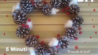 DIY GHIRLANDA NATALIZIA con pigne e fiori di cotoneDIY Christmas wreath [upl. by Cassaundra]