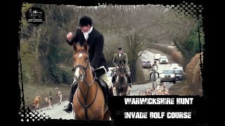 Warwickshire Hunt invade golf course [upl. by Anaihr679]