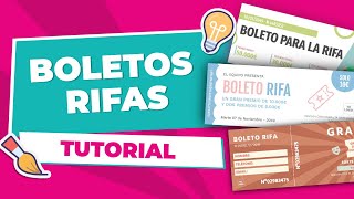 Cómo hacer BOLETOS para una rifa con plantillas gratis diseños rifas [upl. by Blisse]