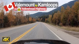 Fall Drive from Valemount to Kamloops BC Canada on a Rainy Day  4K [upl. by Trebled351]