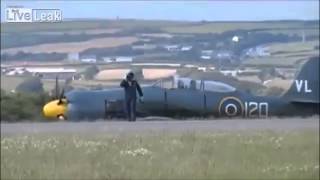 Hawker Sea Fury crash landing at Air Show [upl. by Averill]