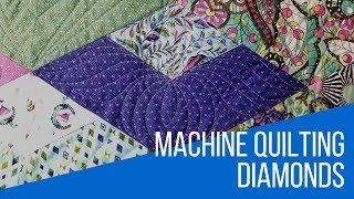 Machine Quilting Diamond Blocks  Featuring Julie Hermans Boomerang Quilt [upl. by Murat908]