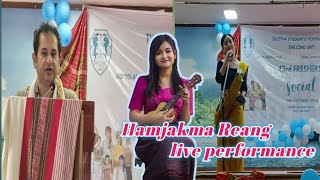 Hamjakma Reang live performance at TSF Shillong Unit Freshers meet program [upl. by Nerb]