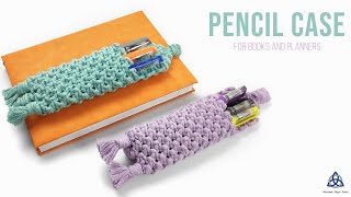 MACRAME Pencil Case with RUBBER Band DIY [upl. by Idyak]