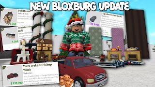 NEW BLOXBURG CHRISTMAS UPDATE NEW TRUCK ADVENT CALENDAR FOODS FURNITURE AND MORE [upl. by Ttnerb299]