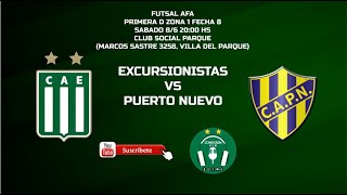 EXCURSIONISTAS VS PUERTO NUEVO  FUTSAL AFA PRIMERA D ZONA 1  FECHA 8 [upl. by Seppala]