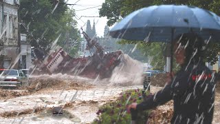 Biblical flood punishes Russia Cars sail into the sea Novorossiysk [upl. by Wolram]