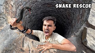 सांप ने 4 बार काट लिया 🐍 Saving Snake from Well  Totally Unexpected Rescue [upl. by Burnaby]